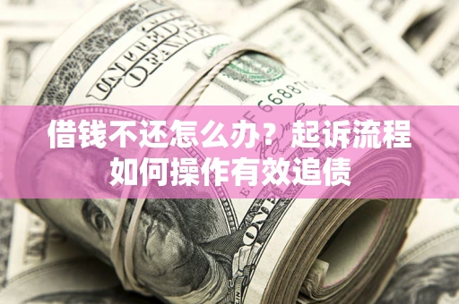武汉借钱不还怎么办？起诉流程如何操作有效追债